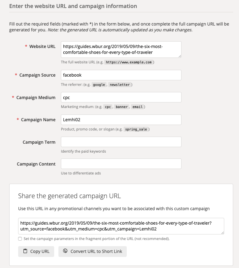 Google's Campaign URL Builder